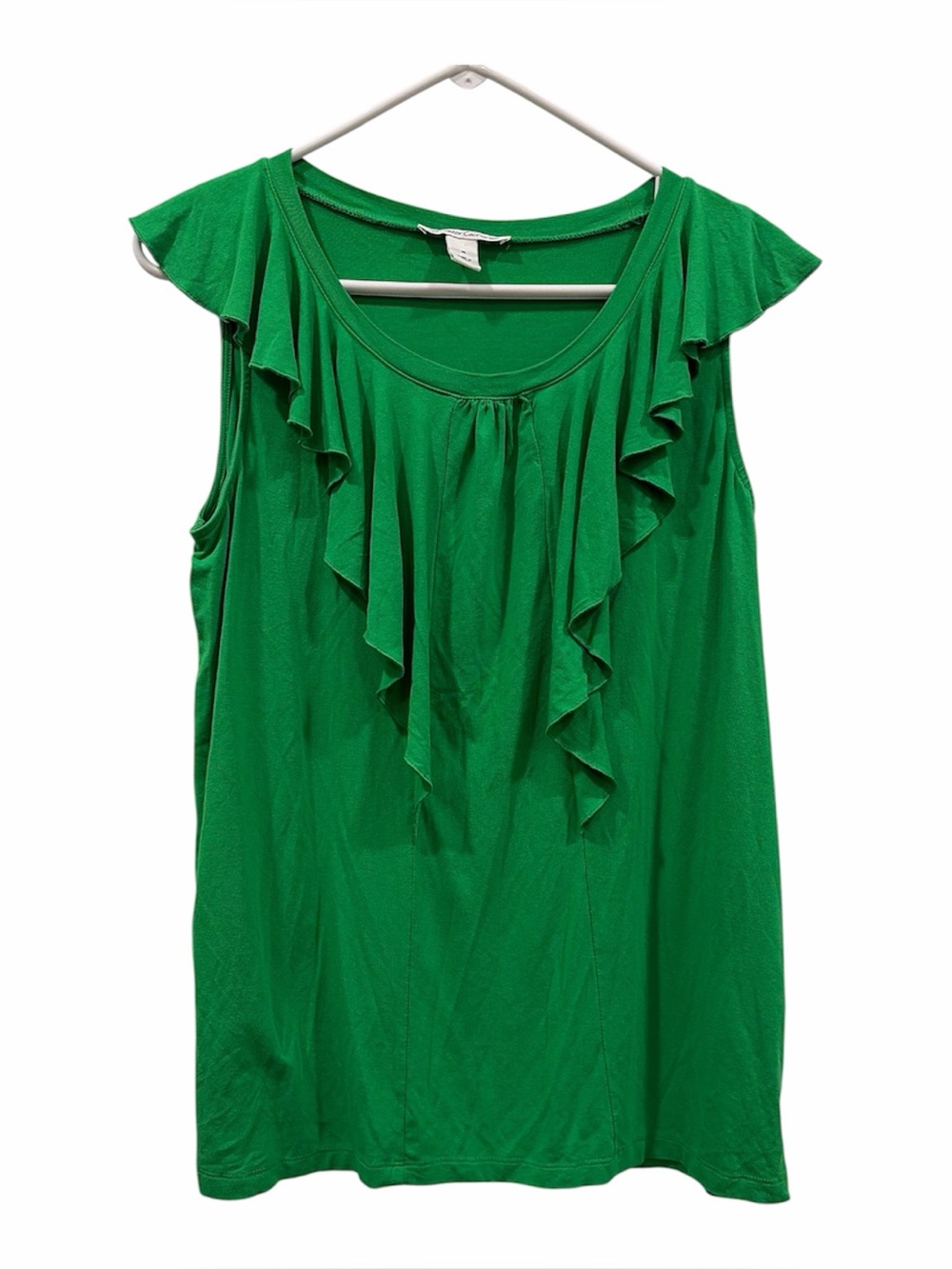 Kenneth Cole New York Emerald Green Ruffle Sleeveless Tank
